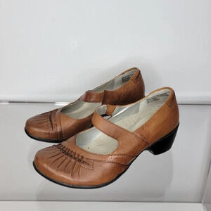 Hush Puppies Low Heel Mary Jane  Leather Slip Ons